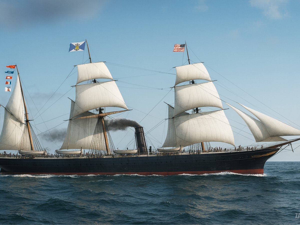 HAPAG Steamer Saxonia, c.&nbsp;1875