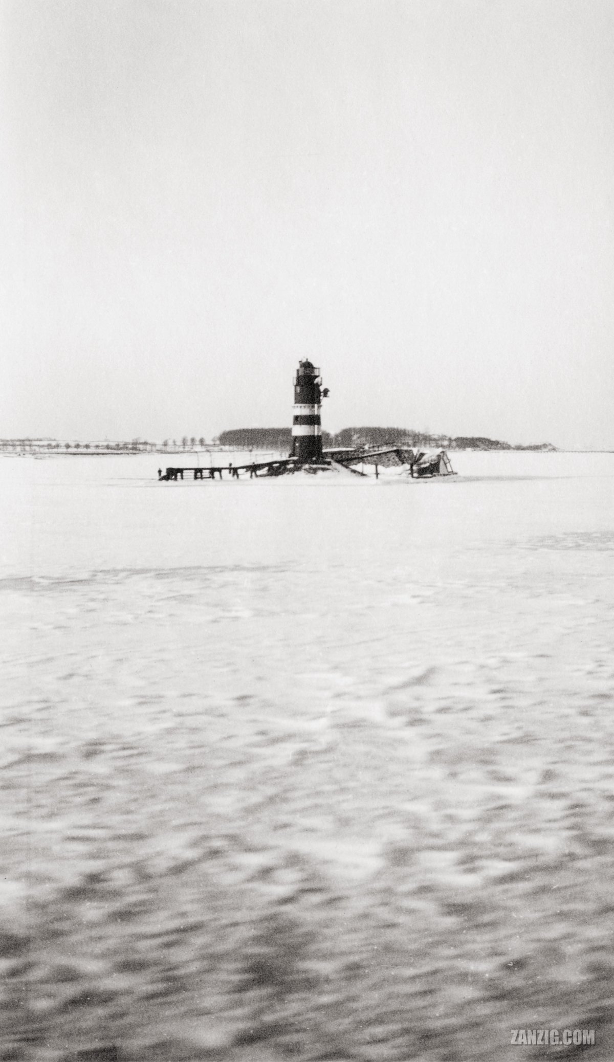 Frozen Lighthouse Friedrichsort, Kiel, Germany,&nbsp;1929