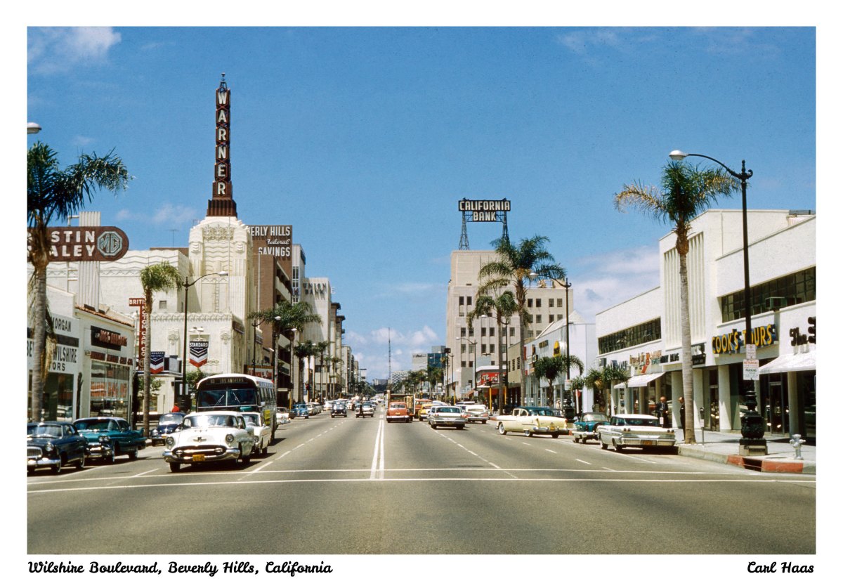 Wilshire Boulevard, Beverly Hills, California,&nbsp;1958